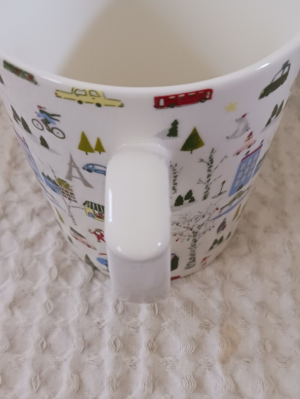 Opalhouse Mug Coffee Tea WINTER WONDERLAND 18 oz Santa Trees Houses Porcelain - Picture 6 of 9